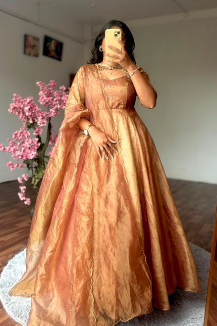 Golden Charm luxury Party wear Gown SS929