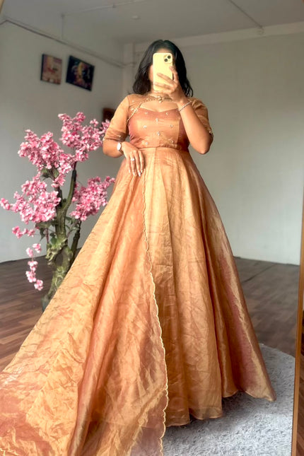 Golden Charm luxury Party wear Gown SS929