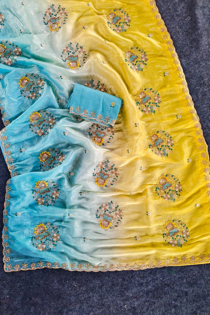 Pure soft pedding concept saree SS947