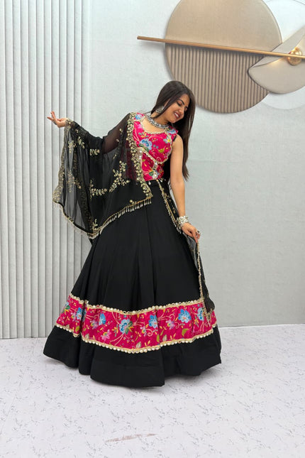 Real Mirror Work position print Lehanga SS946