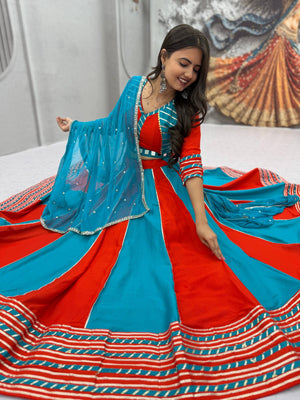 Sky blue & red