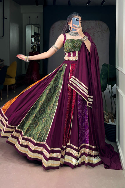 A graceful Rayon Dandiya lehenga SS439
