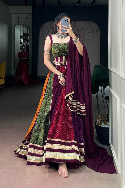 A graceful Rayon Dandiya lehenga SS439