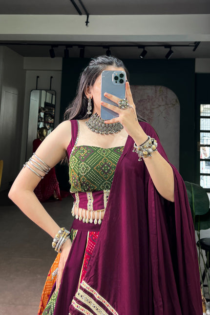 A graceful Rayon Dandiya lehenga SS439