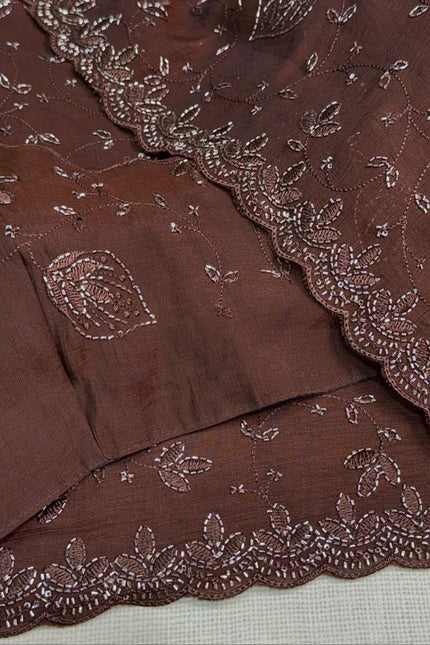 Grace meets in this ethereal brown saree  SS970