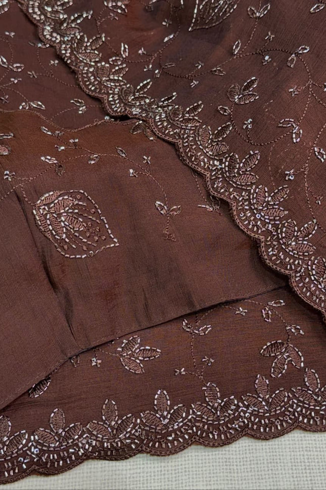 Grace meets in this ethereal brown saree  SS970