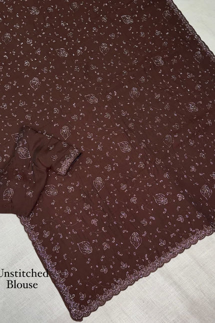 Grace meets in this ethereal brown saree  SS970