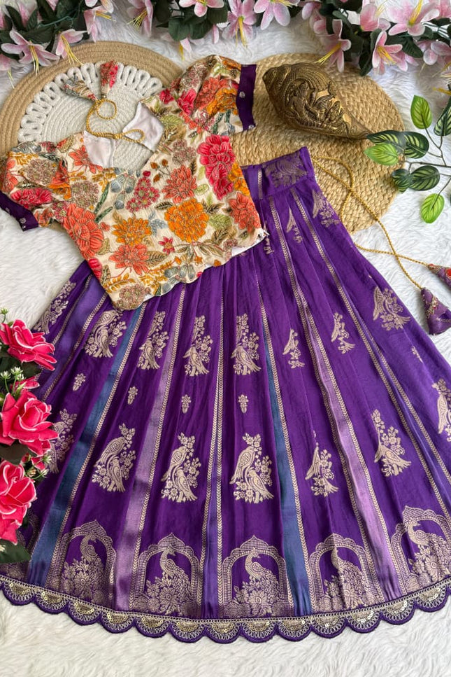Georgette with multi color kids lehanga SS75