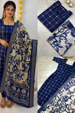 S-36 / Blue & flower design duppata
