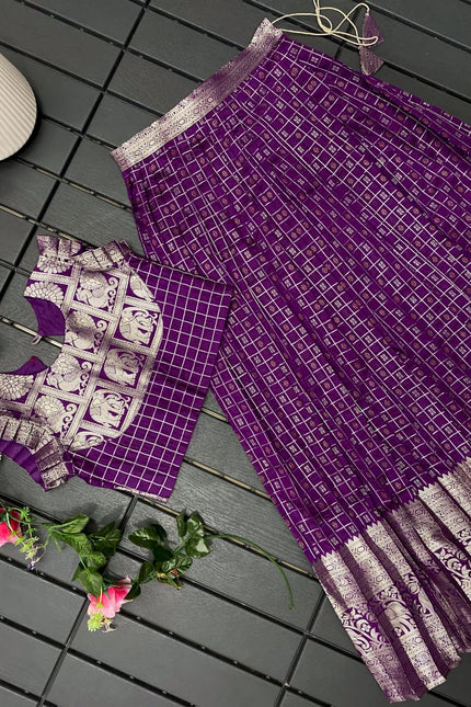 Festive special kanchipuram kids Lehenga SS990