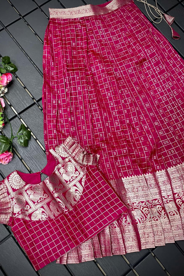 Festive special kanchipuram kids Lehenga SS990