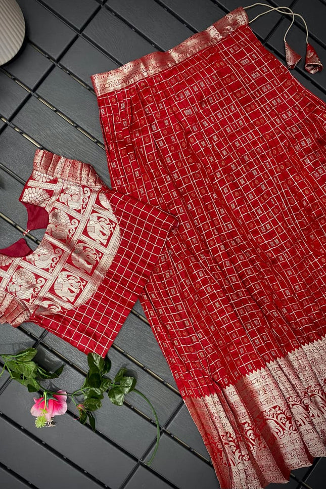 Festive special kanchipuram kids Lehenga SS990