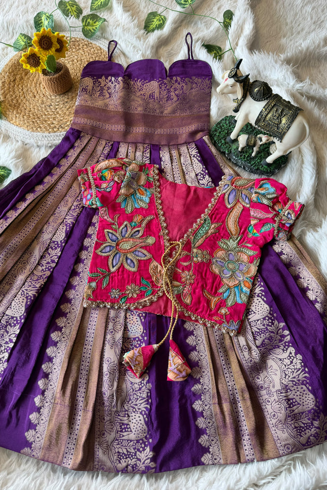 Girls Visocse Stipe Gown with coat model SS595