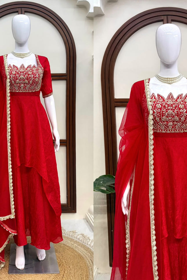 Latest Trending Lotus Cutwork gown SS421
