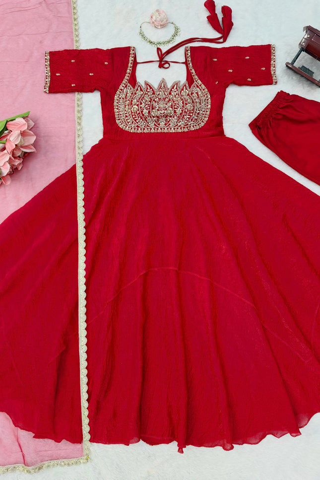 Latest Trending Lotus Cutwork gown SS421