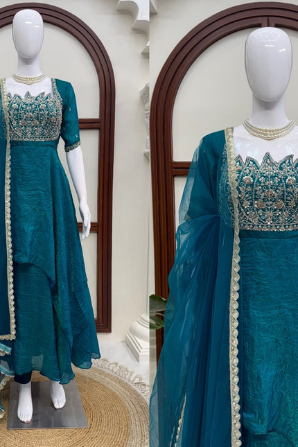 Latest Trending Lotus Cutwork gown SS421