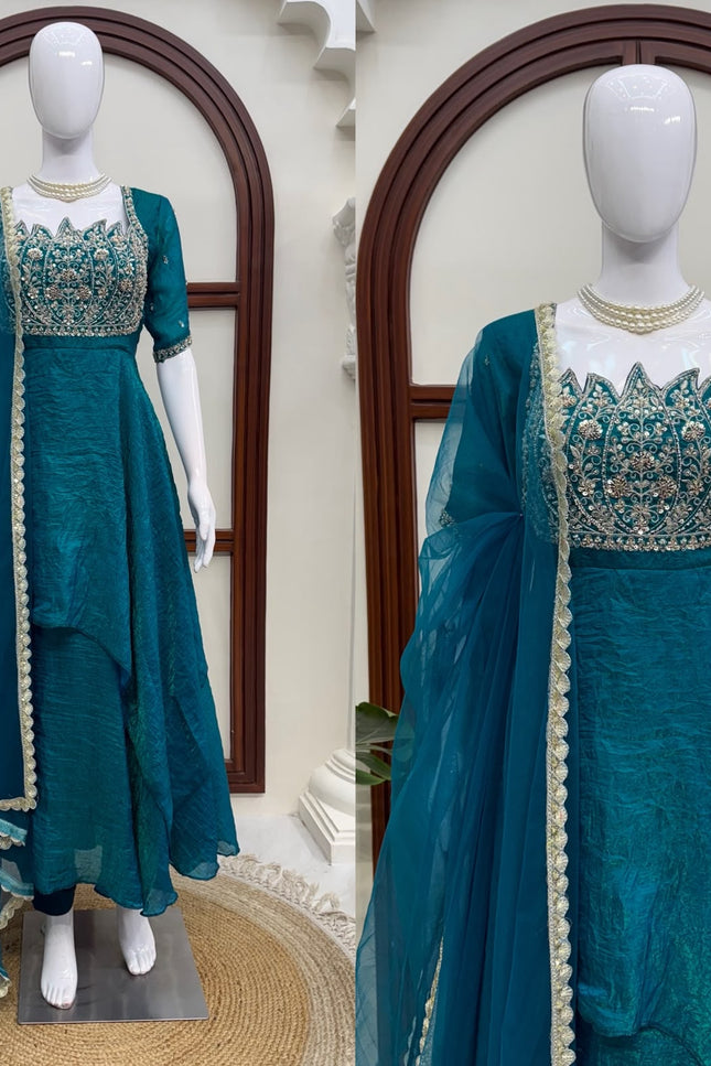 Latest Trending Lotus Cutwork gown SS421