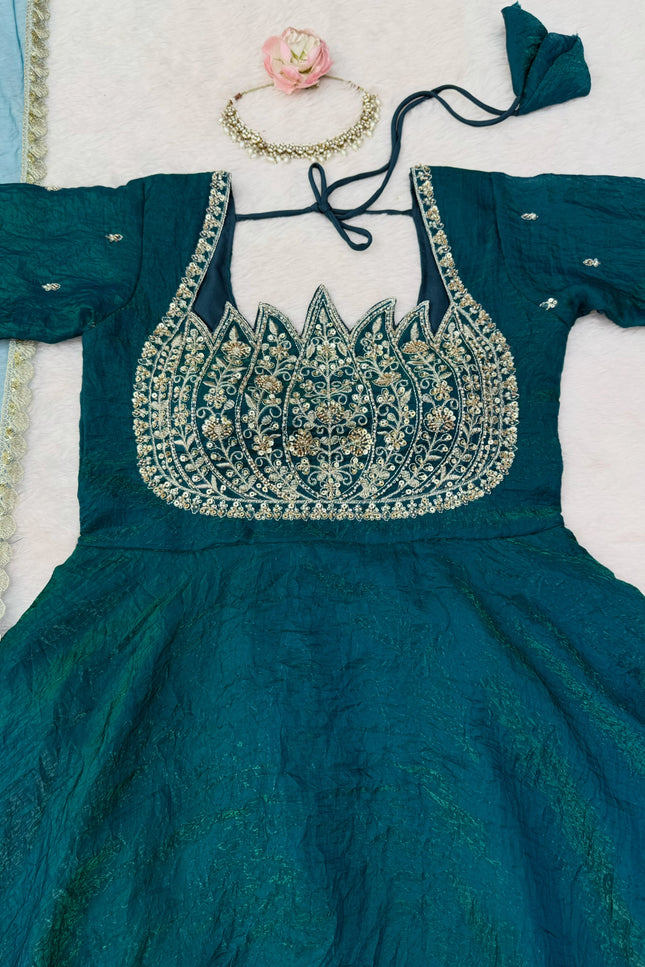 Latest Trending Lotus Cutwork gown SS421