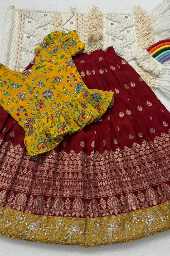 Beads and Moti work Kids Lehanga SS940