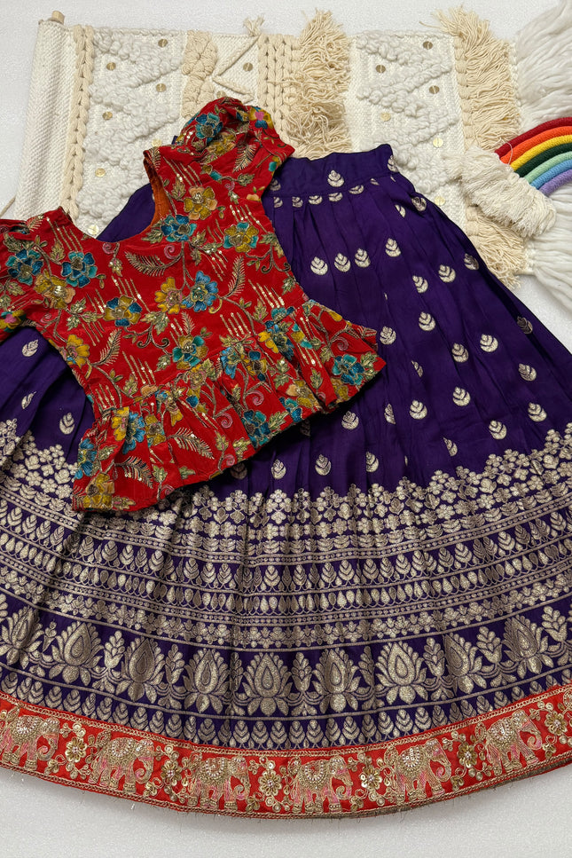Beads and Moti work Kids Lehanga SS940