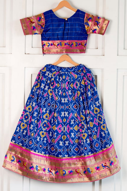 Beautiful Paithani weaving skirt & top set for girls SS1015