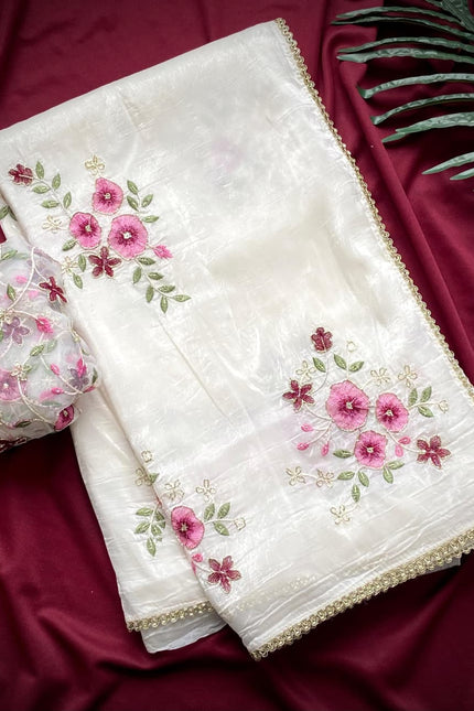 Pure crushed saree SS484