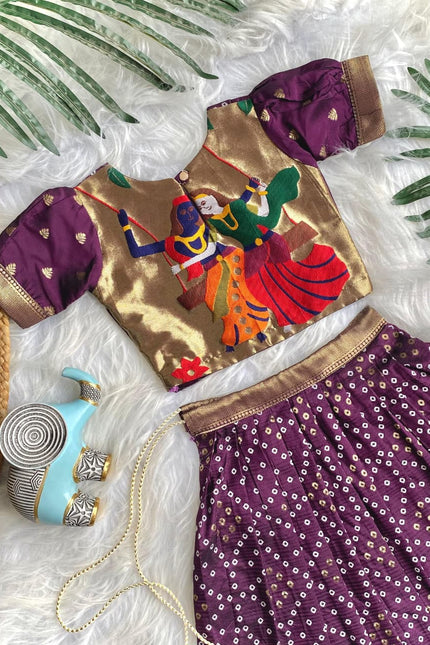 Charming Bandhani skirt and top set for girls SS556