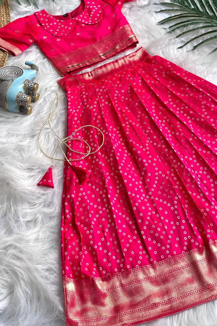 Charming Bandhani skirt and top set for girls SS556