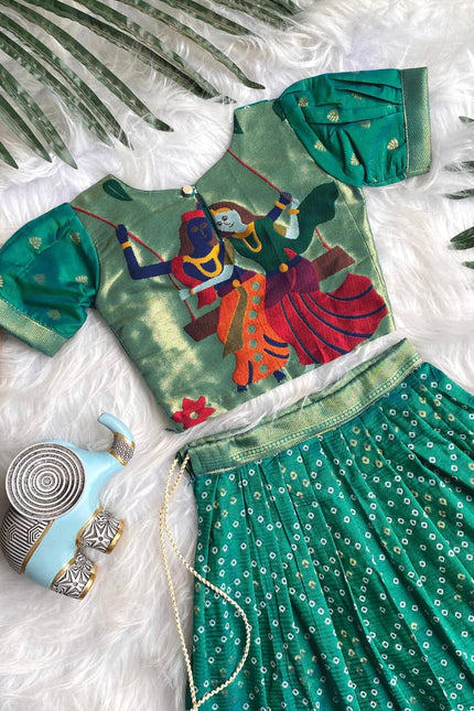 Charming Bandhani skirt and top set for girls SS556
