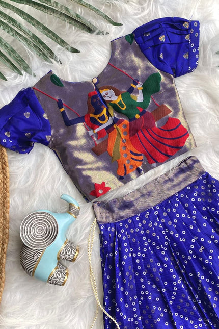 Charming Bandhani skirt and top set for girls SS556