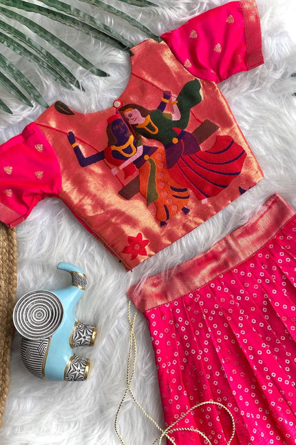 Charming Bandhani skirt and top set for girls SS556
