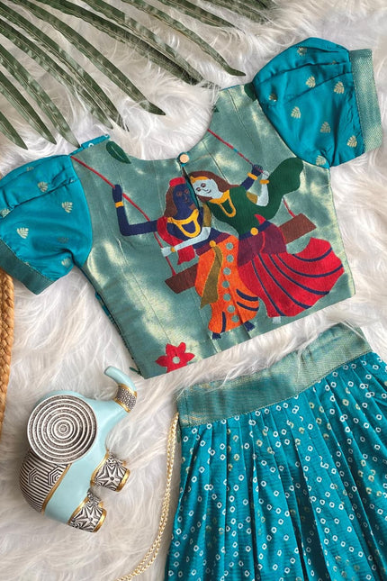 Charming Bandhani skirt and top set for girls SS556