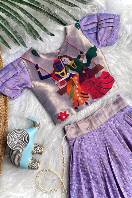 Charming Bandhani skirt and top set for girls SS556