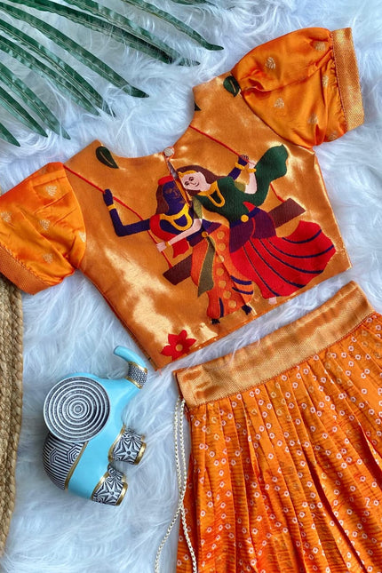 Charming Bandhani skirt and top set for girls SS556