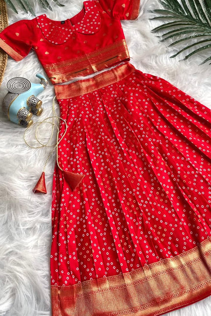 Charming Bandhani skirt and top set for girls SS556