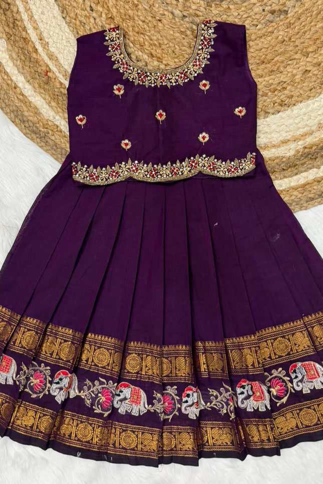 Pure cotton gap border design lehanga SS564