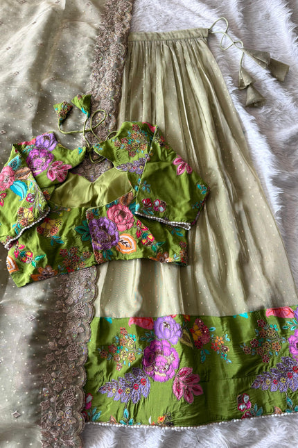 Soft salsa fabric Lehanga SS762
