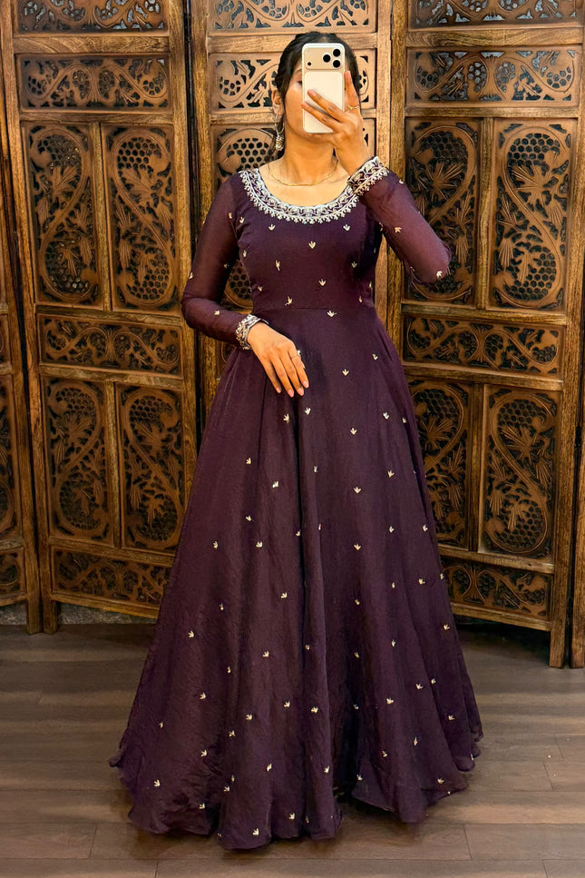 South Silk Gown with Dupatta & Belt SS836