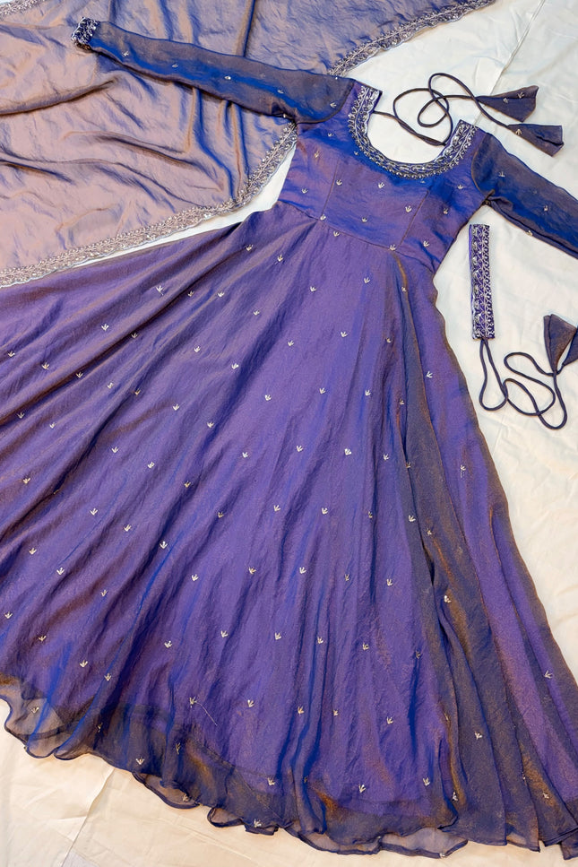 South Silk Gown with Dupatta & Belt SS836