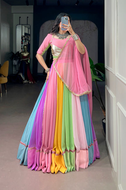 Vibrant Georgette Lehanga perfect look for navratri SS852