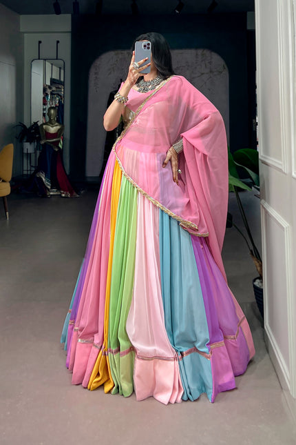 Vibrant Georgette Lehanga perfect look for navratri SS852