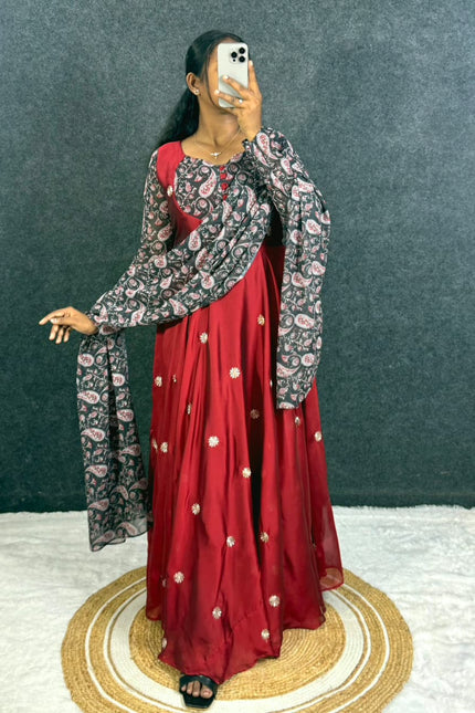 Beautiful Rangoli theme Long Frock SS851