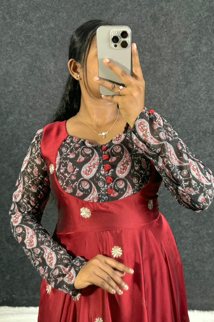 Beautiful Rangoli theme Long Frock SS851