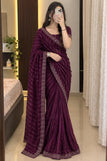 Blouse unstitched / dark purplish wine