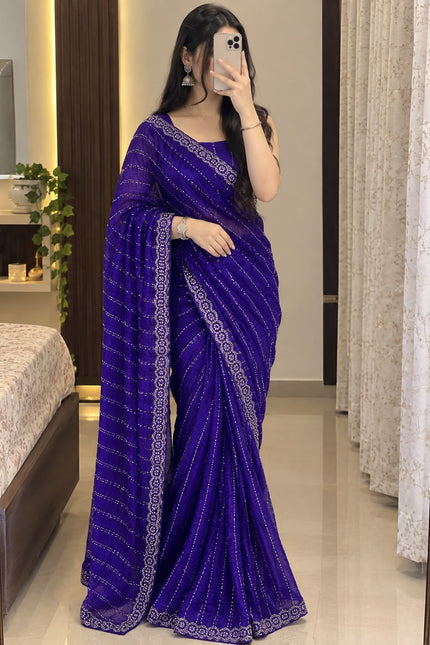 SPACE SILK SAREE WITH BITS SEQUINS WORK SS892