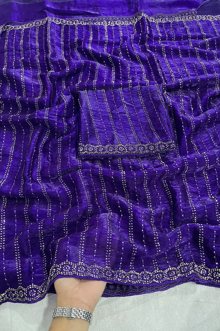 SPACE SILK SAREE WITH BITS SEQUINS WORK SS892