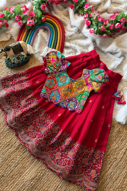 Soft rangoli crush Kids lehanga SS916