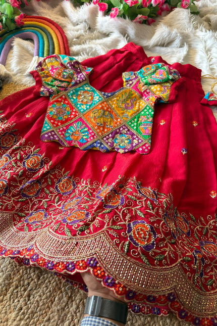 Soft rangoli crush Kids lehanga SS916