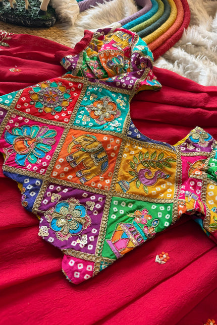 Soft rangoli crush Kids lehanga SS916