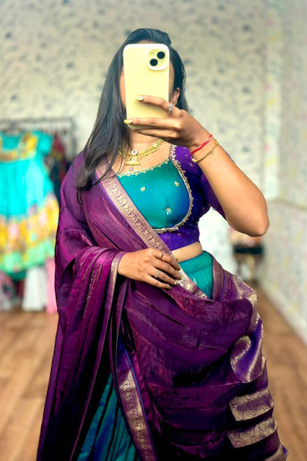 Beautiful pattu an elegant lehenga SS928
